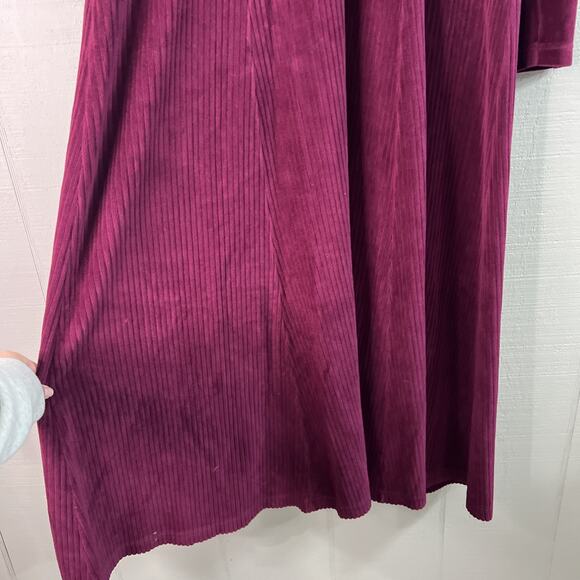 Coldwater Creek Velvet Maxi Dress L Wine Burgundy Moody Boho Glam Edwardian - Picture 7 of 16